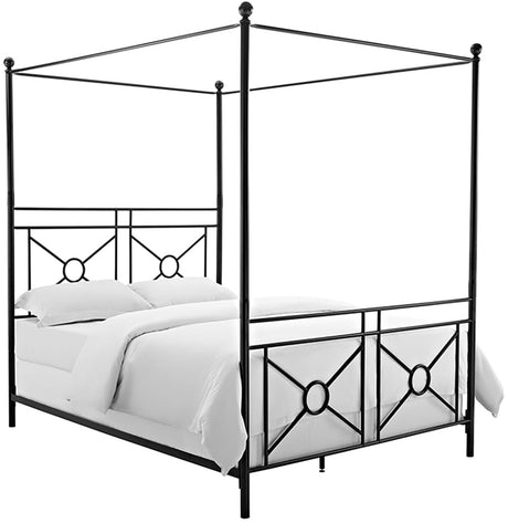 Crosley Furniture Montgomery Canopy Bed Set, Black, Queen Crosley Furniture