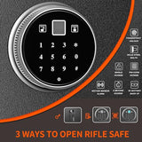 INTERGREAT【2024 NEW 10-12 Rifle Gun Safe for Home Rifle and Pistols, Gun Cabinets for Rifles and Shotguns with Flag Design, Long Gun Cabinet with Multifunction Lock, 3 Adjustable Shelves,Pockets INTERGREAT