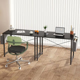OLIXIS Computer Desk 31 Inch Home Office Desks for Small Spaces, Gaming Writing Study Work Table with Storage Bag for Bedroom, Black OLIXIS