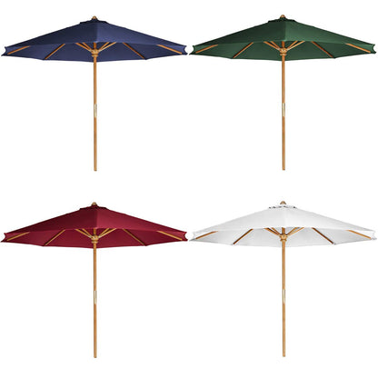 All Things Cedar TU90-W Teak Market Table Umbrella with Canopy, White