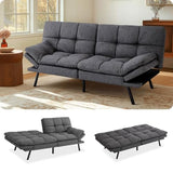 MUUEGM Convertible Futon Sofa Bed Memory Foam 71" Sofabed Modern Loveseat Sleeper Sofa with Adjustable Backrest & Armrest for Small Space Office Couch for Living Room,Apartment,Office MUUEGM