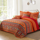 VAPUTAR Cotton Quilt Twin Size Bedding Set - 2 Pieces Twin Quilt Bedding Set, Boho Twin Size Quilts, Lightweight Reversible Coverlets Bedspreads for Farmhouse Bedroom (Red/Orange) VAPUTAR