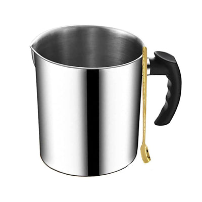 Candle Making Pouring Pot, Stainless Steel Wax Melting Pot with Heat-Resistant Handle, Double Boiler Candle Making Pitcher with Dripless Pouring Spout Design