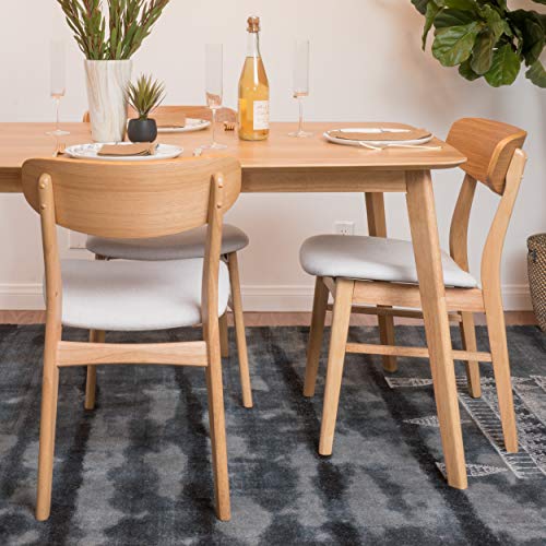 Christopher Knight Home Lucious Fabric / Oak Finish Dining Chairs, 2-Pcs Set, Light Beige Christopher Knight Home