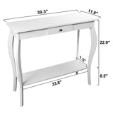 ChooChoo Narrow Console Table with Drawer, Chic Accent Sofa Table, Entryway Table, White ChooChoo