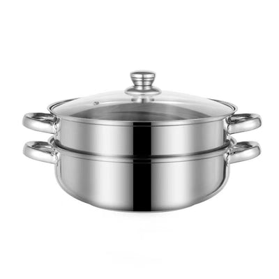 Steamer for Cooking, 18/8 Stainless Steel Steamer Pot, Food Steamer Steam Pots with Lid for Cooking Vegetables, Seafood, Soups, Stews and Pasta 10.9 x 6.1 inch