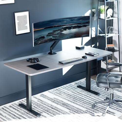 VIVO Electric Dual Motor Standing Desk Frame for 41 to 81 inch Table Tops, Frame Only, Ergonomic Standing Height Adjustable Base with Push Button Memory Controller, Black, DESK-V122EB VIVO