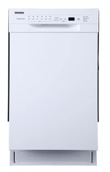 EdgeStar BIDW1802 18 Inch Wide 8 Place Setting Energy Star Certified Built-In Front Control Dishwasher - White EdgeStar