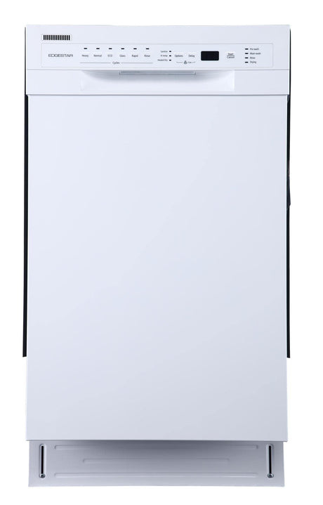 EdgeStar BIDW1802 18 Inch Wide 8 Place Setting Energy Star Certified Built-In Front Control Dishwasher - White EdgeStar