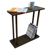 GENESIS WOODESIGN Rectangular Solid Wood Narrow Side Table, Skinny Bedside Table, Small End Table (Dark Walnut, X-Large) GENESIS WOODESIGN