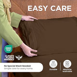ROYALE LINENS 4 Piece Full Sheets Set - Soft Brushed 1800 Microfiber Bedding - 1 Fitted, 1 Flat Sheet, 2 Pillow Cases - Wrinkle Free & Fade Resistant - Hotel Luxury Bed Sheets (Chocolate Brown, Full) ROYALE LINENS
