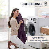 SGI 1000 Thread Count Egyptian Cotton King Sheet Set – Ultra Soft, Deep Pocket 15” Fitted, Breathable & Hotel-Quality,Luxury 4-Piece Premium Bedding Set for Crisp, Durable Comfort – Plum SGI bedding