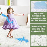 Full Size Mattress Protector Waterproof Mattress Pad Washable Bamboo Rayon Mattress Cover Breathable Noiseless Bed Protector 5" - 21'' Elastic Fitted Deep Pocket Softhour