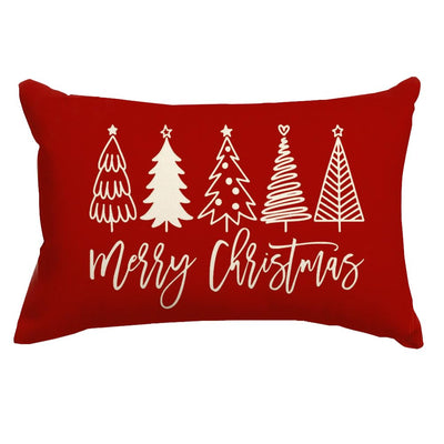 RABUSOFA Christmas Pillow Covers 12x20 Inch,Merry Christmas Tree Pillows Decorative Throw Pillows,Xmas Red Cushion Cover Decor for Holiday Couch Sofa Outdoor Lumbar(6)