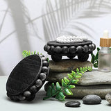 2 Pcs Wooden Risers for Displays Round Wood Riser Distressed Wood Risers Farmhouse Pedestal Display Stand Rustic Pedestal Stand Decor Beaded Display Risers for Tiered Trays Home (Black, 3.94 Inch) Yookeer