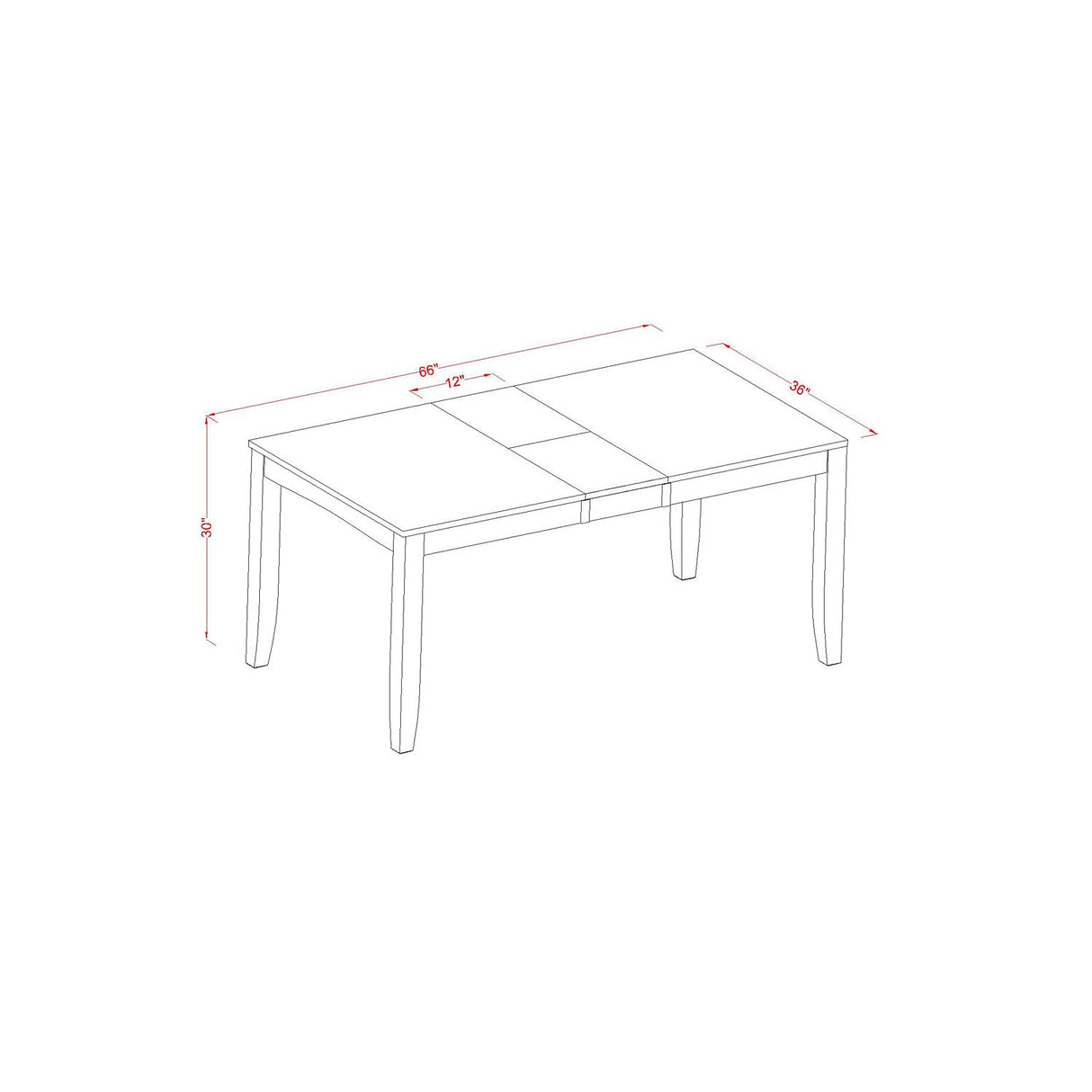 East West Furniture LYFD7-CAP-LC Lynfield 7 Piece Dining Room Furniture Set Consist of a Rectangle Kitchen Table with Butterfly Leaf and 6 Faux Leather Upholstered Chairs, 36x66 Inch East West Furniture