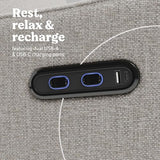 Graco Teddi Power Recliner Swivel Glider, Electronic Power Recline, Oeko-TEX 100 Certified, USB-A & USB-C Charger, Premium Cushioning & Comfort – (Dune Basketweave)