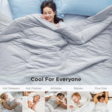 Bedsure Cooling Comforter King Size - Cooling Blankets for Hot Sleepers, Lightweight Comforter for Summer with Dual-Sided Cool Tech, Soft Breathable Cold Blanket for Sleeping, Grey, 102x90 Inches Bedsure