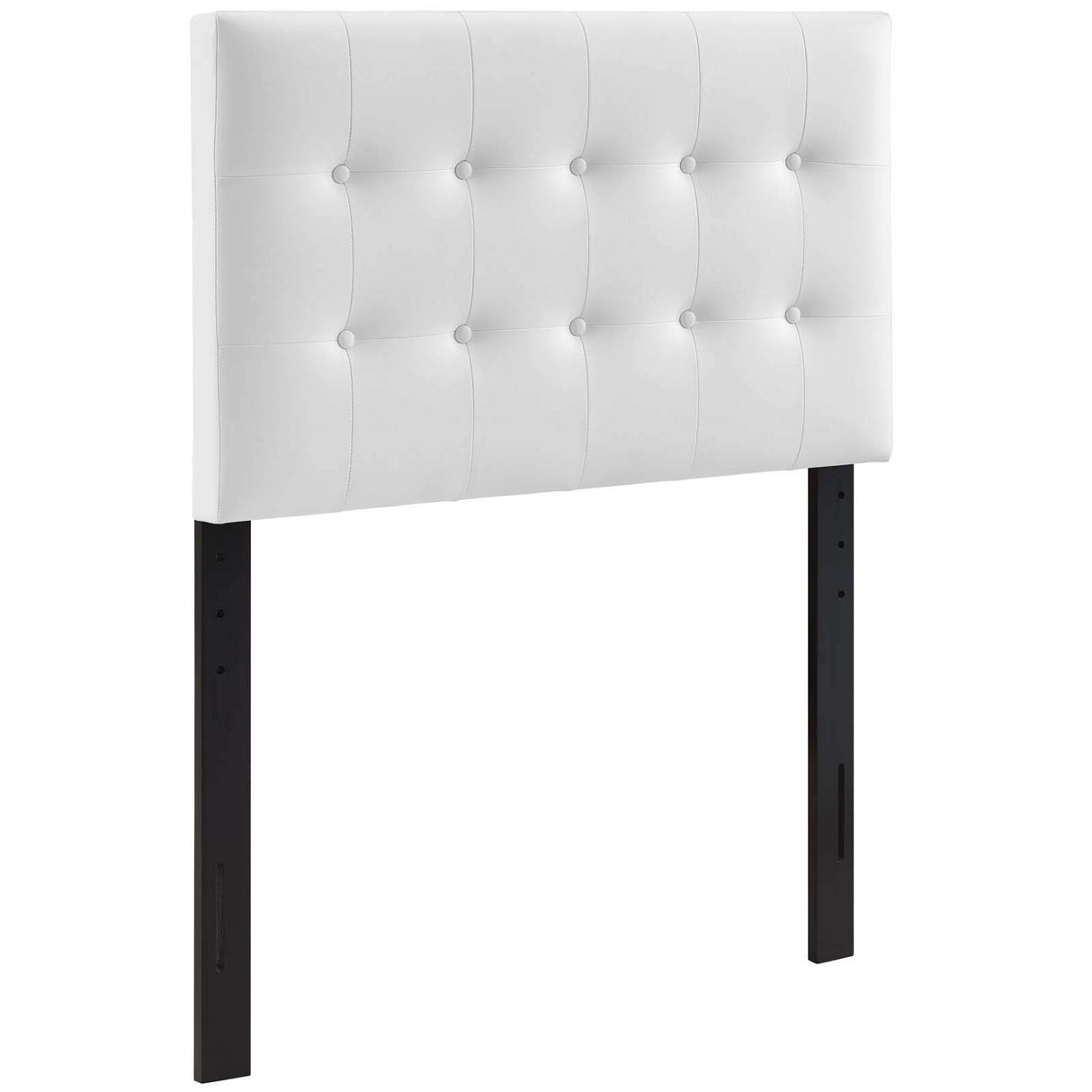 Modway Emily Tufted Button Faux Leather Upholstered Twin Headboard in White Modway