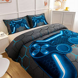 NTBED Game Console Comforter Set for Boys Girls Kids 3D Gaming Lightweight Microfiber Gamer Bedding Sets (Blue, Twin) NTBED
