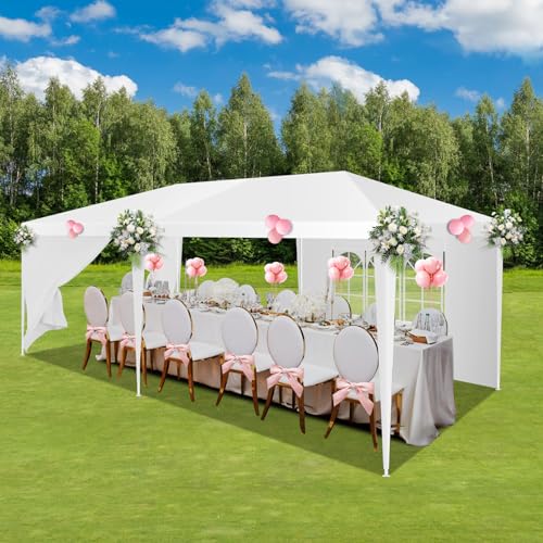 HOTEEL 10x20 Canopy Tent with Removable Sidewalls, White Tents for Parties Carpas para Fiestas Waterproof & UV Protection for Backyard Outdoor Event Wedding Carpa Gazebo Patio BBQ Hoteel