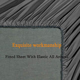 SONORO KATE Bed Sheet Set Super Soft Microfiber 1800 Thread Count Luxury Egyptian Sheets Fit 18-24 Inch Deep Pocket Mattress Wrinkle-6 Piece (Dark Grey, King) SONORO KATE
