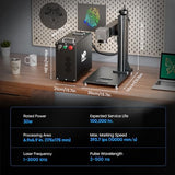 Monport 30W Fiber Laser Engraver Compatible with Lightburn, MOPA Color Marking Laser Marking Machine with 6.9" x 6.9" Lens Red Dot Guide Manual Focus for Metal Aluminum Gold Steel More Monport