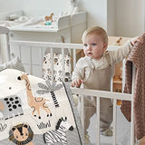 4 Piece Woodland Forest Animals Crib Bedding Set, Including Jungle Safari Crib Skirt, Blanket, Nursery Bed Sheet and Diaper Stacker, Soft Neutral Nursery Standard Size Baby Bedding for Baby Girls Boys Oudain