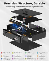 BILLCONCH Smart Gun Safe with Security Cable - Biometric Gun Safe for Handgun 4 Ways Quick Access with Fingerprint/Keypad/Key/APP Lock Pistol Safe for Nightstand Bedside Home Car with LCD/Voice Guide BILLCONCH