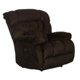 Catnapper Johnson Power Lay Flat Recliner in Brown Polyester Fabric Catnapper