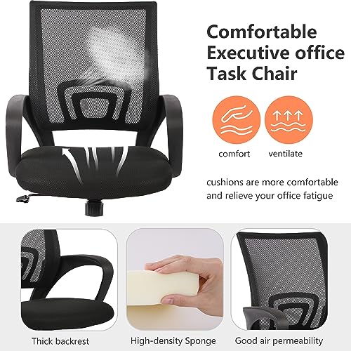PayLessHere Home Office Chair Desk Computer Chair Adjustable Ergonomic Lumbar Support Armrest Executive with High Density Mesh 360 Degree Swivel Chair for Men Women Adults, Black PayLessHere