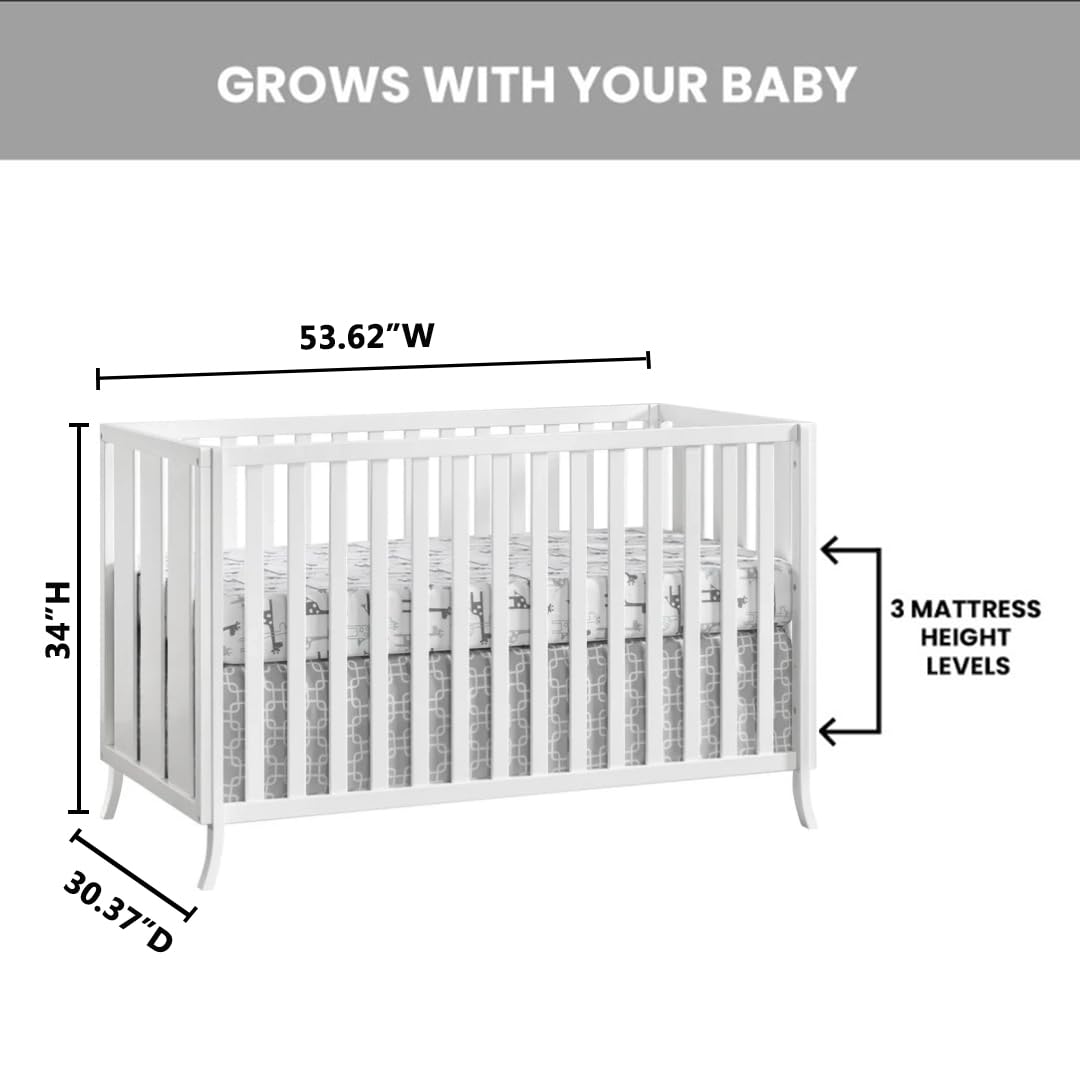 Oxford Baby Arlie 4 in 1 Convertible Island Crib White Oxford Baby