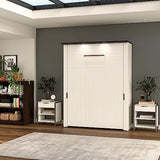 Bestar Lumina 68W Queen Murphy Bed in White Chocolate, Sleeping Arrangement for Multipurpose Room Bestar