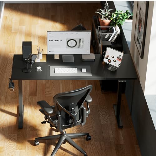 Agilestic Electric Standing Desk, Large 63 x 24 Inches Height Adjustable Desk, Sit Stand up Desk for Work Office Home, Splice Board, Black Agilestic