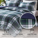 Madison Park Essentials Parkston Plaid Comforter, Matching Sham, 3M Scotchguard Stain Release Cover, Hypoallergenic All Season Bedding-Set, Twin/TwinXL, Navy, 2 Piece Madison Park