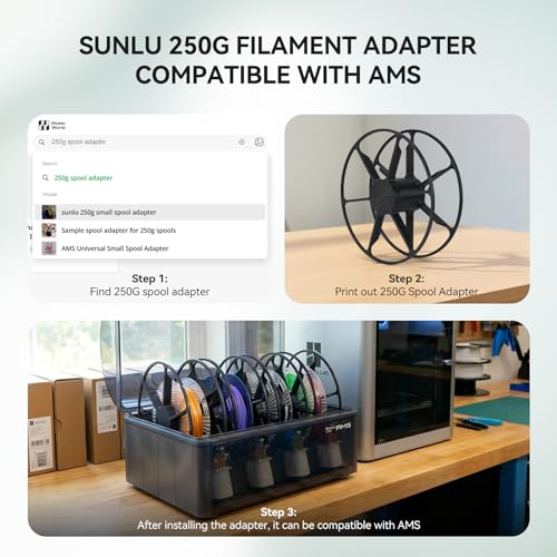 SUNLU 3D Printer Filament Bundle PLA Filament 1.75mm, Individually Vacuum Packed, 0.25kg per Spool, 2kg in Total, 8 Pack, Black+Bone White+Grey+Brown+Red+Blue+Olive Green+Wood