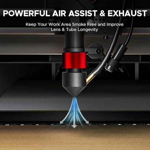 OMTech K40+ 45W CO2 Laser Engraver, 12"x8" Desktop Laser Cutter & Engraving Machine for Home Use, LaserGRBL LightBurn Compatible, Adjustable Laser Head Air Assist for Wood Glass More OMTech