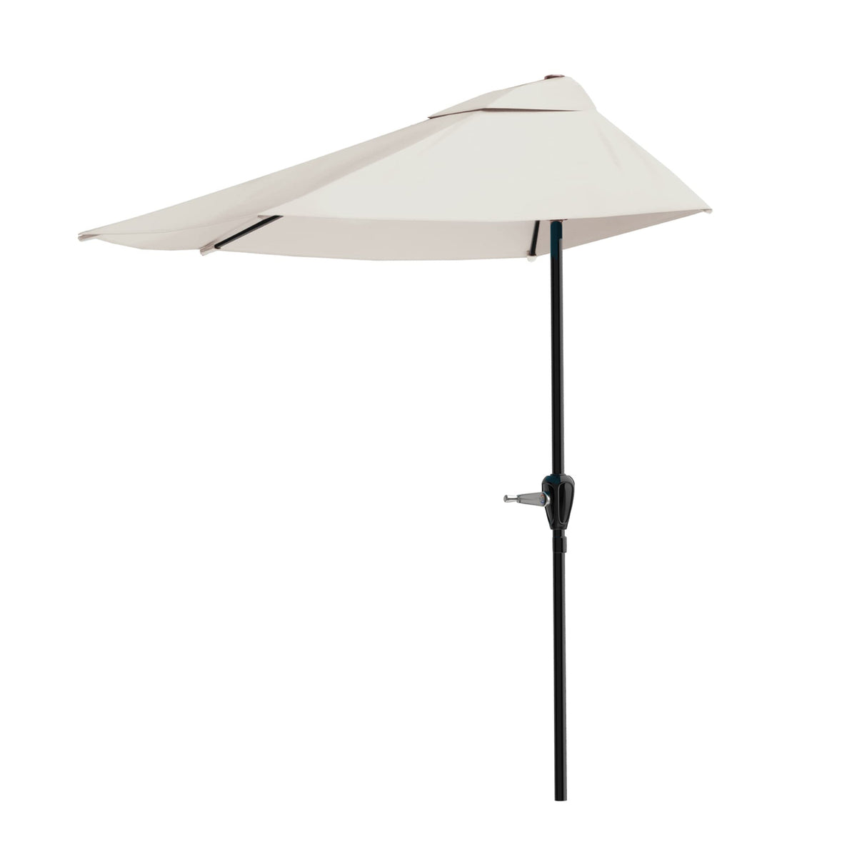 Half Umbrella Outdoor Patio Shade - 9 ft Patio Umbrella with Easy Crank - Small Canopy for Balcony, Table, or Deck by Pure Garden (Tan) Pure Garden