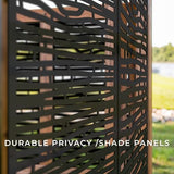 Backyard Discovery Tuscany Cabana Pergola with Bamboo Privacy Panels and Conversation Seating in Indigo Backyard Discovery