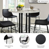 Signature Design by Ashley Centiar 24" Counter Height Modern Bucket Barstool, 2 Count, Black Signature Design by Ashley