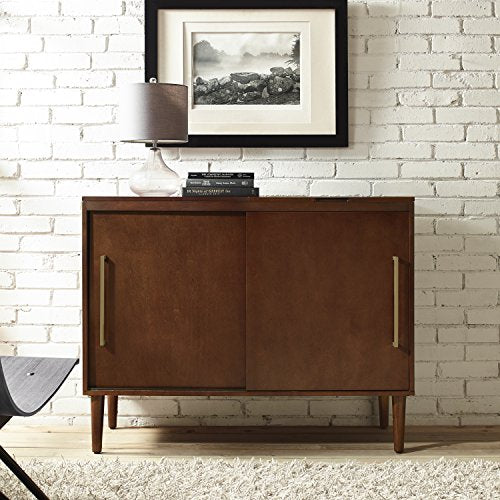 Crosley Furniture Everett Mid-Century Modern Media Console, Mahogany