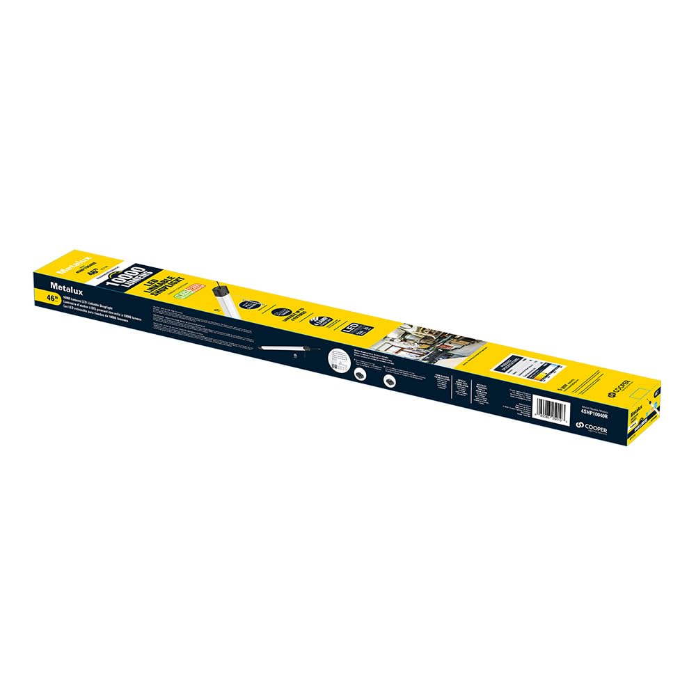 Metalux SHP 4 ft. 128-Watt Equivalent, 10000 Lumens Integrated LED, White Shop Light, 4000K CCT Metalux