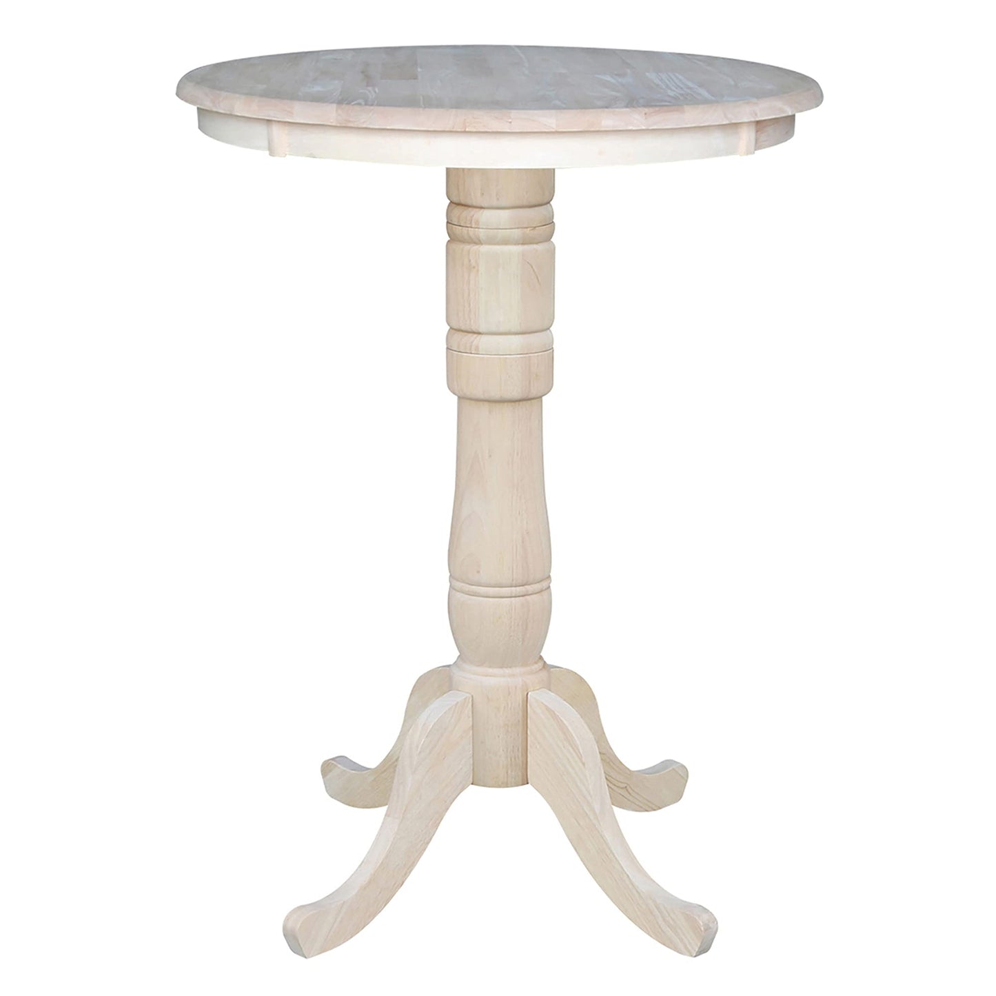 IC International Concepts Round Top Pedestal Dining Table, Unfinished - WoodArtSupply