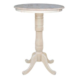 IC International Concepts Round Top Pedestal Dining Table, Unfinished IC International Concepts