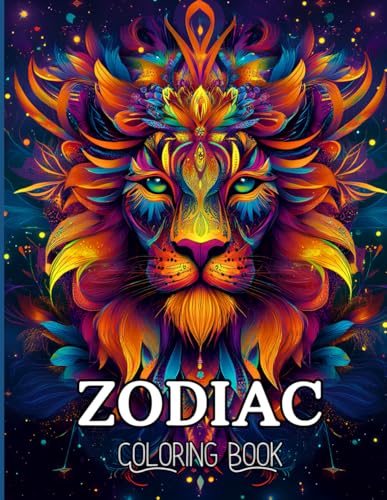 Mystical Zodiac Coloring Book: 50 Coloring Pages for Teens and Adults for Relaxation and Stress Relief WoodArtSupply