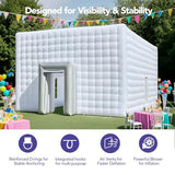 Wellcomer Giant 30x20x13' Inflatable Nightclub with Blower, Inflatable Outdoor Party Tent for Parties, Corporate Events, Festivals, and Special Gatherings - White Wellcomer