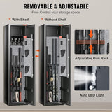 VEVOR 7-8 Rifles Gun Safe, Rifle Safe with Digital Keypad & Lock, Gun Storage Cabinet with Built-in Storage Locker, Removable Storage Shelf for Home Long Gun and Pistols VEVOR