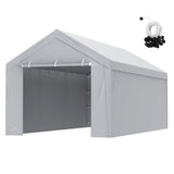VEVOR Carport Replacement Canopy Cover Top + Side Wall 10 x 20 ft, Garage Tent Shelter Tarp Heavy-Duty Waterproof & UV Protected, Easy Installation with Ball Bungees,Grey (Frame Not Included) VEVOR