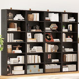 IRONCK Vintage Black 6-Tier Bookshelves Set of 2 - Tall Floor Standing Storage for Home Office and Living Room IRONCK