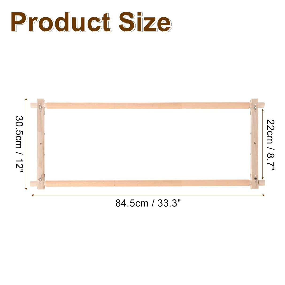 PATIKIL Needlepoint Embroidery Tapestry Scroll Frame, 33"x12" Beech Wooden Cross Stitch Frame Holder Quilting Hoop Stand Stitching Frame for Sewing PATIKIL